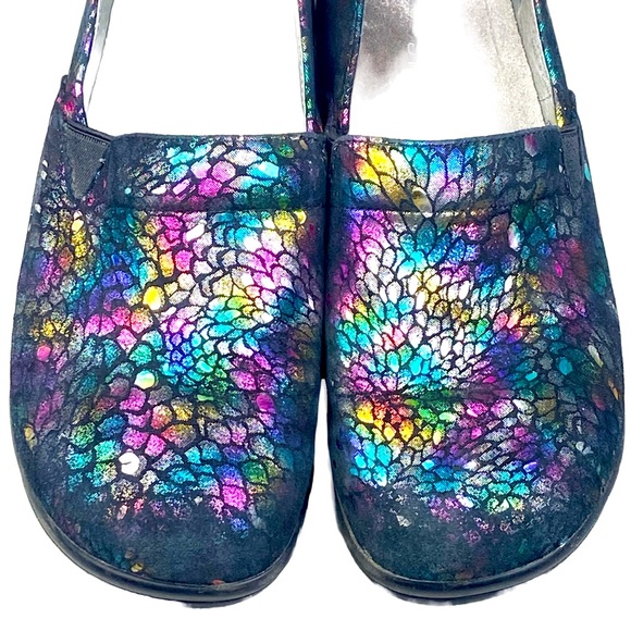 Alegria Women's Sz EU 37/ US 7-7.5 Leather Slip On Keli Minnow Rainbow Kel-459 - Picture 4 of 14